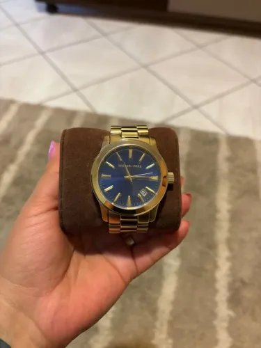 ? Relógio Michael Kors Original Masculino- Dourado com Mostrador Azul ?