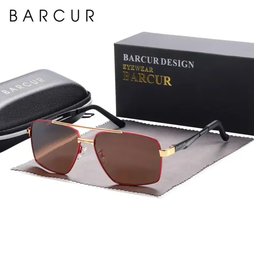 Óculos de Sol Barcur BC8035 Estilo Piloto Lentes Polarizadas