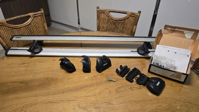 Rack de teto original Thule para Hyundai Santa Fé 2013 à 2019 (Kit 4029)