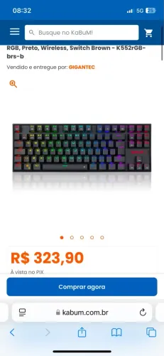 Teclado mecânico redragon kumara LED