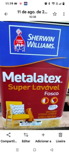 Tinta Acrílica Metalatex Super Lavável Branco Fosco Sherwin Williams