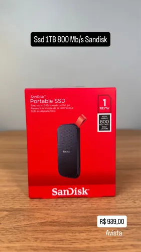 Ssd 1TB 800Mb/s Sandisk Novo Lacrado