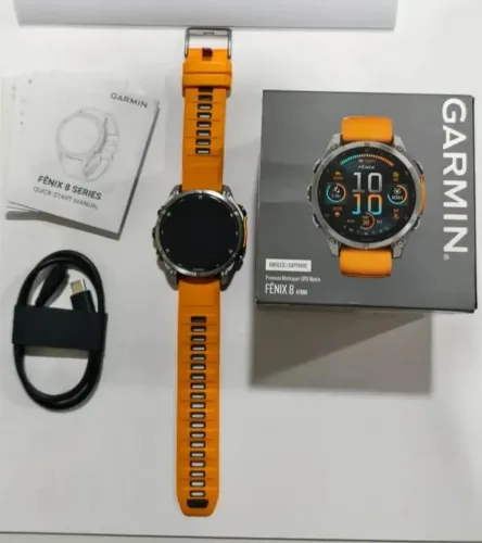 Garmin fênix 8 amoled Saphire - 47mm completo