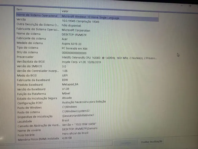 Vendo notebook acer