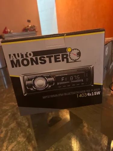 Rádio Automotivo Bluetooth USB SD Auto Monster Novo