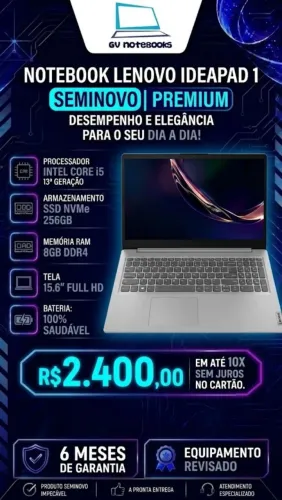 Notebook Lenovo ideias 1 (seminovo)