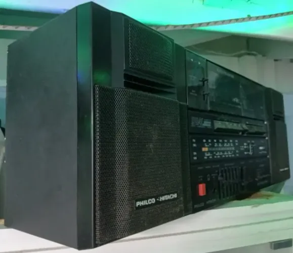 Philco Hitachi PMS 550D - Boombox _ Radio Am/FM e Duplo Deck Anos 80