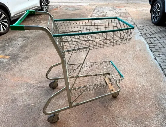 Carrinho de supermercado cesto duplo