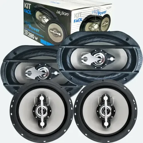 Kit Fácil Alto Falantes 6x9 E 6 Polegadas 280w Porta Tampão