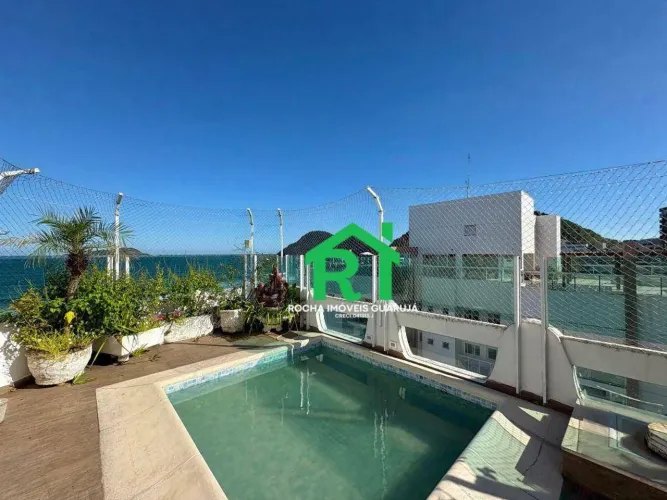 Cobertura frente mar com 3 quartos (1 suíte), 2 vagas e lazer à venda no Tombo, Guarujá