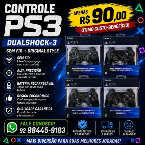 Controle ps3 novo
