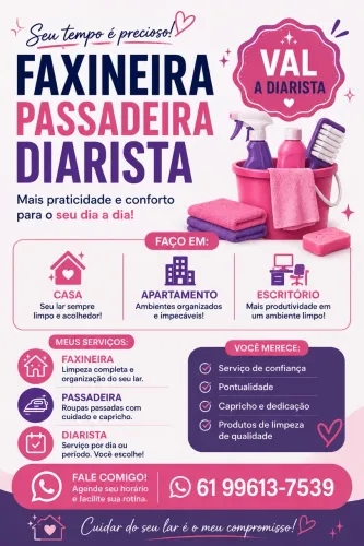 Diarista,faxineira e passadeira