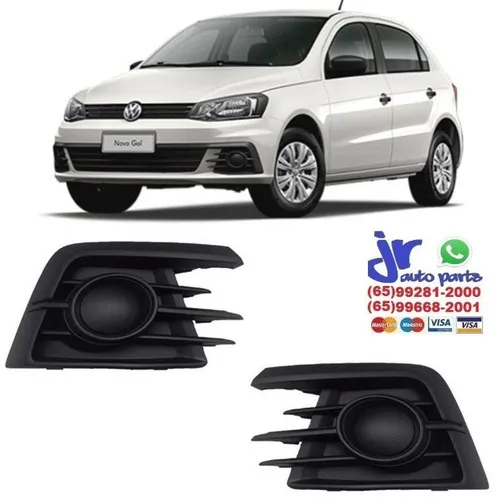 Par Grade Moldura Farol Milha Gol Voyage G7 2016 2017 Preto sem Furo