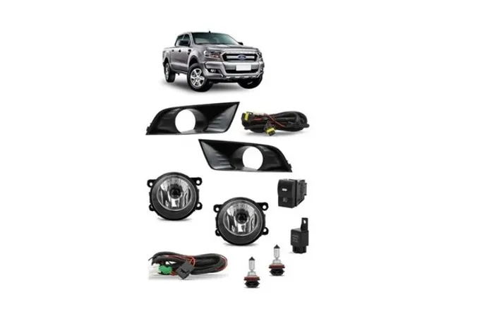 Kit Farol Milha Neblina Moldura Preta Ranger 2016 2017 2018 