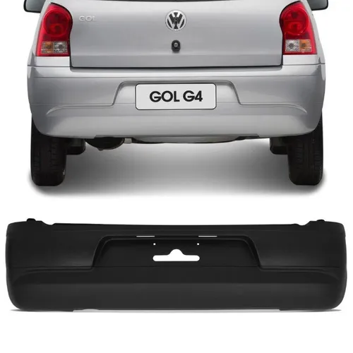 Parachoque Traseiro Volkswagen Gol G4 2006 á 2014 - Preto Liso - Lumax