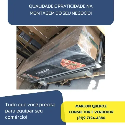 Ilha de Congelados 3 Metros Nova Vidro Reto