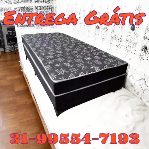 CAMA BOX SOLTEIRO COLCHÃO 10CM DE ESPUMA D33 