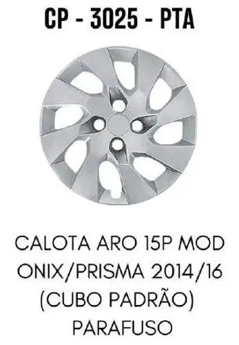 Calota Aro 15 Gm Onix Prisma Ls Lt Ltz 2012 A 2016 Prata