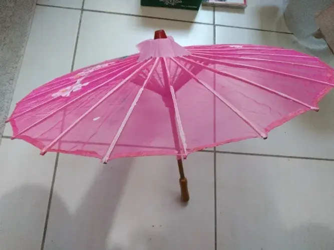 Sombrinha Japonesa Rosa Madeira 