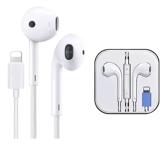 Fone De Ouvido Lightning Para iPhone 6 7 8 Plus X R Xs 11 12 13 14 Cor Branco inova 