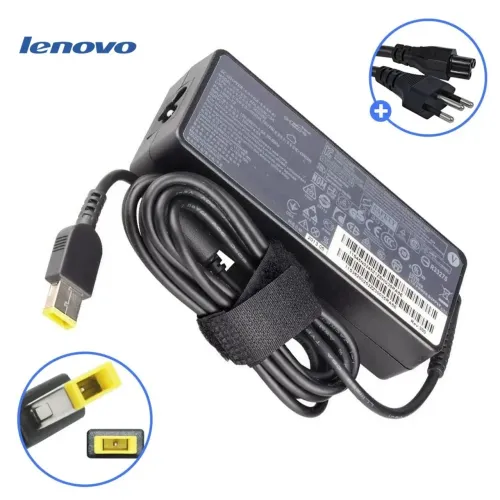 Carregador Para Notebook Lenovo Pino Retangular 65W 20V 4.5A (Similar)