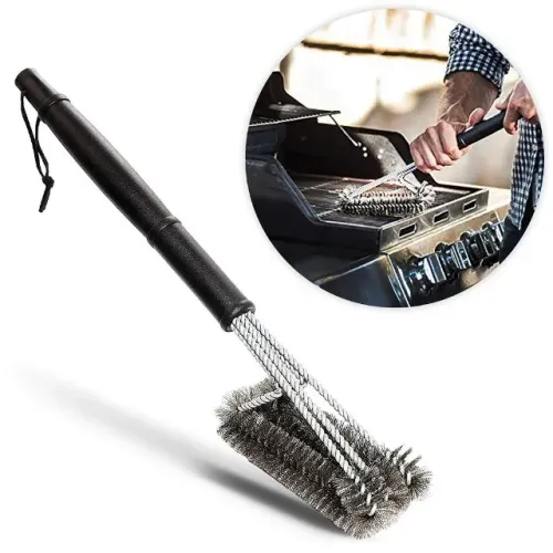 Escova Cerdas De Aço Grill Limpa Churrasqueira Grelha Espeto