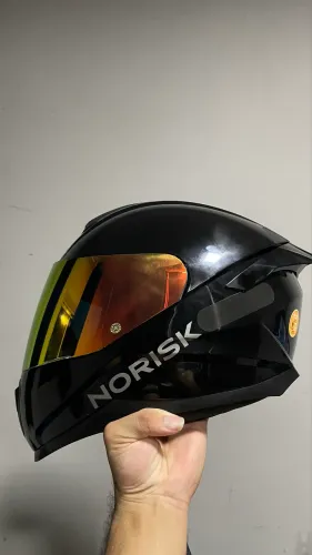 Capacete Norisk Black Edition + Aerofolio + Viseira Red