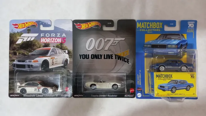 Miniaturas premium Forza Horizon 5, 007 e Matchbox collectors
