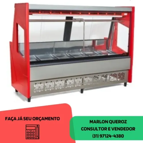 Balcão de Açougue 2M Polar Vermelho Novo