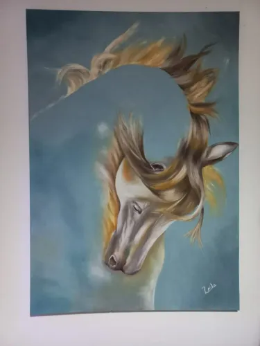 Quadro óleo sobre tela: CAVALO
