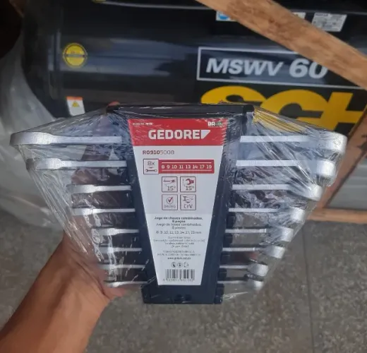  Jogo de Chaves modelo Combinadas de 8 a 19 com MM Kit 8 Peças GEDORE RED