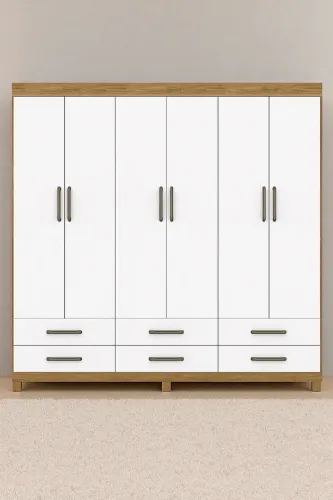 PROMOÇÃO Guarda Roupa Dallas Cinamomo/Branco