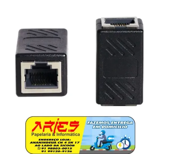 CONECTOR EMENDA EXTENSOR RJ45 PLUSCABLE LA-E10 PARA CABO DE REDE