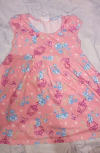 Vestido Infantil Menina - Rosa com Estampa