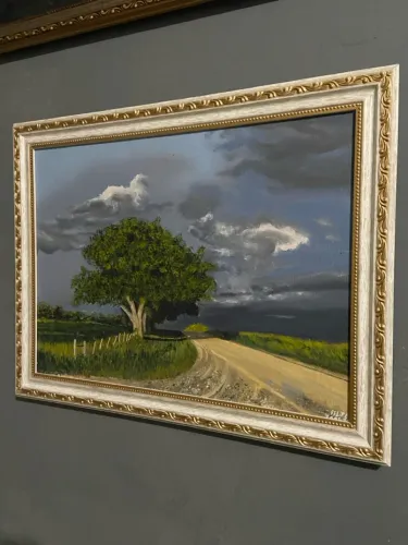 Pintura a óleo mistério do campo