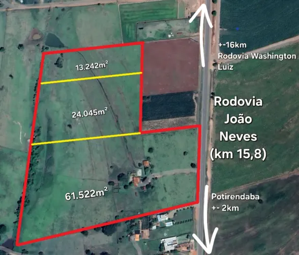 Sítio 98.000m² em Potirendaba-SP com Casa, poço artesiano