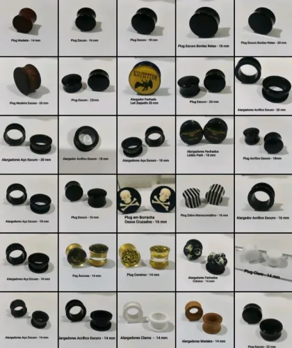 Lote Alargadores e Plugs de orelha