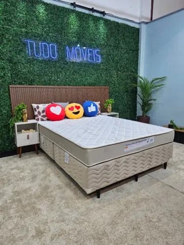 INSTA @TUDO_MOVEIS CONJUNTO COLCHÃO FIT D-45 QUEEN + BASE SOMMIER QUEEN