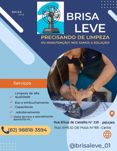 Limpeza e manutenção para ventiladorese ar-condicionados brisa