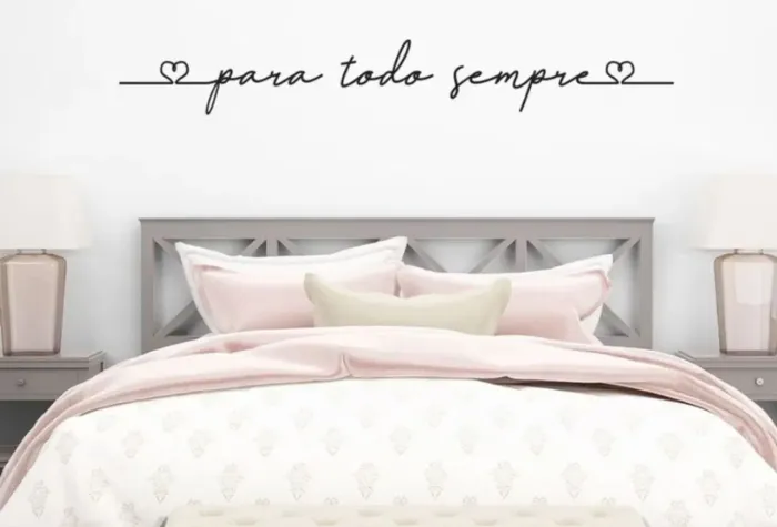 Adesivo preto Decorativo 'Para Todo Sempre' - Quarto Casal