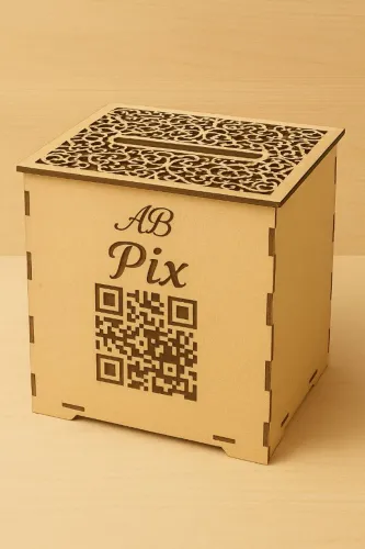 Caixa para doação e Pix para casamento 