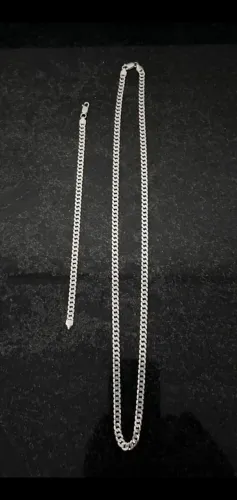 Corrente e pulseira grumet de prata 925