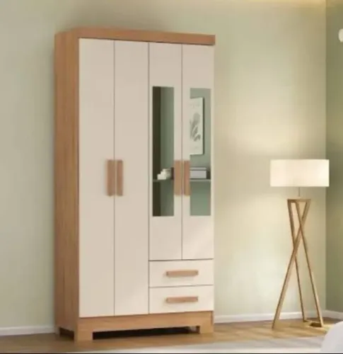 Guarda Roupa 4 Portas 2 Gavetas Com Espelho DIVIDIMOS EM ATÉ 10X SEM JUROS