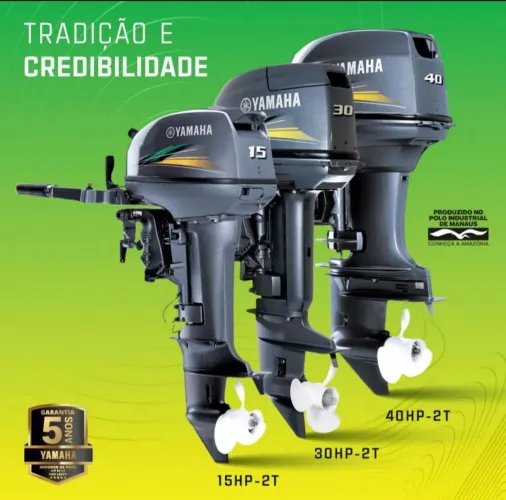 Yamaha 15HP, 30HP e 40 HP  Motor de Popa Novo
