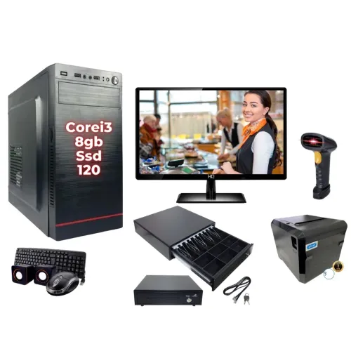 Sistema PDV Completo - Core i3, 8GB RAM, SSD 120GB