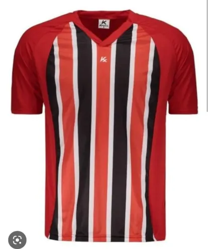 Jogo de camisas Esportivas Listrada Vermelha e Preta