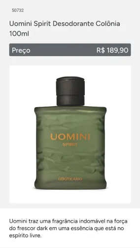 Desodorante Colônia Uomini Spirit 100ml - O Boticário