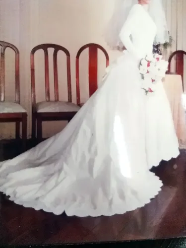 Vestido de noiva Tafetá de seda pura