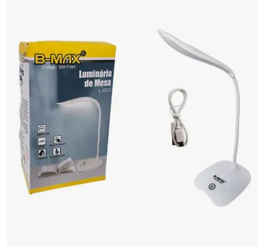 Luminária de Mesa Flexível Sem Fio Dobrável Para Leitura em Led BM-F984