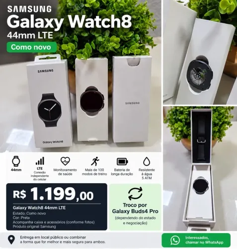 Samsung Galaxy Watch 8 44mm LTE como NOVO